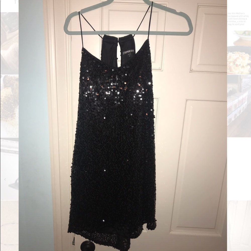 ONLY WORN ONCE! Black sequin party dress